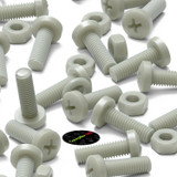 50x Glass Filled Nylon Pan Head Machine Screws M6 x 20 mm, Nuts & Washers