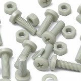 50x Glass Filled Nylon Pan Head Machine Screws M6 x 20 mm, Nuts & Washers