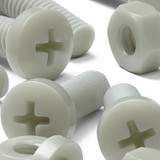 50x Glass Filled Nylon Pan Head Machine Screws M6 x 20 mm, Nuts & Washers