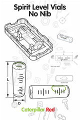 Replacement Level Glass Vial, Spirit Bubble Level, No Nib, 25 mm x 8 mm
