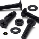 50x Black Nylon Countersunk Cross Machine Screws M4 x 20 mm, Nuts & Washers