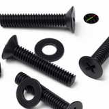 50x viti metriche svasate a croce in nylon nero M4 x 20 mm, dadi/rondelle