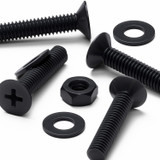 50x Black Nylon Countersunk Cross Machine Screws M4 x 20 mm, Nuts & Washers