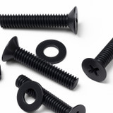 50x Black Nylon Countersunk Cross Machine Screws M4 x 20 mm, Nuts & Washers