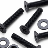 50x viti metriche svasate a croce in nylon nero M4 x 20 mm, dadi/rondelle