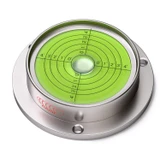 Metal Flanged 90 mm Diameter Bullseye Spirit Bubble Level, Round, Green