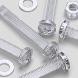 20x Clear Acrylic Pan Head Machine Screws & Bolts M8 x 60 mm, Nuts & Washers