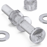 20x viti metriche in acrilico trasparente M8 x 60 mm + dadi e rondelle