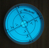 Metal 60 mm Diameter Bullseye Spirit Bubble Level, Degree Marking, Blue