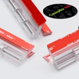 4x Clear Acrylic Piano Hinges 100 mm, Self-Adhesive, No Glue Required
