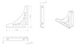 2x staffe per mensola/staffe a L da parete, acrilico trasparente 148 mm