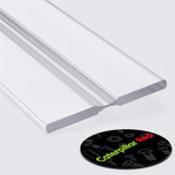2x Clear 1150 mm Acrylic Low Profile Flexible Living Hinges, Continuous