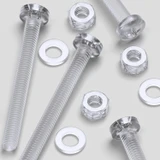60x Clear Acrylic Pan Head Plastic Screws & Bolts M6 x 60 mm, Nuts & Washers