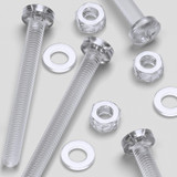 60x viti acriliche trasparenti a testa cilindrica M6 x 60mm + dadi/rondelle