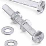 60x viti acriliche trasparenti a testa cilindrica M6 x 60mm + dadi/rondelle