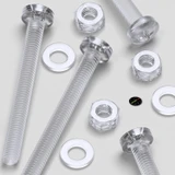 60x viti acriliche trasparenti a testa cilindrica M6 x 60mm + dadi/rondelle