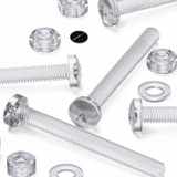 60x Clear Acrylic Pan Head Plastic Screws & Bolts M6 x 60 mm, Nuts & Washers