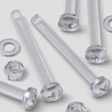 60x Clear Acrylic Pan Head Plastic Screws & Bolts M6 x 60 mm, Nuts & Washers