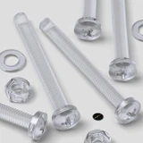 60x Clear Acrylic Pan Head Plastic Screws & Bolts M6 x 60 mm, Nuts & Washers