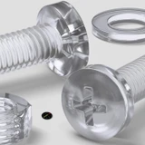 60x Clear Acrylic Pan Head Plastic Screws & Bolts M6 x 60 mm, Nuts & Washers