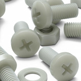 50x Glass Filled Nylon Pan Head Machine Screws M8 x 20 mm, Nuts & Washers