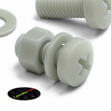 50x Glass Filled Nylon Pan Head Machine Screws M8 x 20 mm, Nuts & Washers