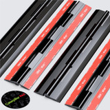 4x Black Acrylic Piano Hinges 200 mm, Self-Adhesive, No Glue Required