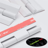 4x White Acrylic Piano Hinges 150 mm, Self-Adhesive, No Glue Required