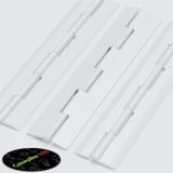 3x White Acrylic Piano Hinges 200 mm, Continuous Plastic Hinges