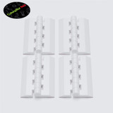 4x White Acrylic Plastic Piano Hinges 75 mm, Self-Adhesive, No Glue Required