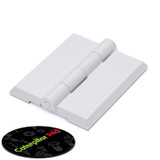 10x White Acrylic Piano Hinges 45 mm, Self-Adhesive, No Glue Required