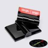10x Black Acrylic Piano Hinges 24 mm, Self-Adhesive, No Glue Required