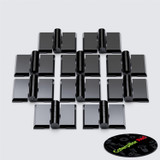 10x Black Acrylic Piano Hinges 24 mm, Self-Adhesive, No Glue Required