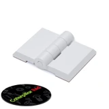 10x White Acrylic Piano Hinges 24 mm, Self-Adhesive, No Glue Required