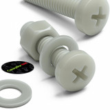 50x Natural Nylon Pan Head Machine Screws & Bolts M5 x 16 mm, Nuts & Washers