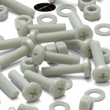 50x viti metriche in nylon naturale M5 x 16 mm + dadi e rondelle