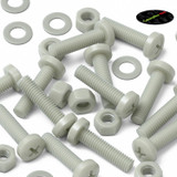 50x viti metriche in nylon naturale M5 x 16 mm + dadi e rondelle
