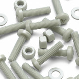 50x Natural Nylon Pan Head Machine Screws & Bolts M5 x 16 mm, Nuts & Washers