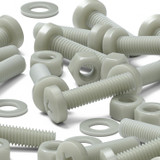 50x viti metriche in nylon naturale M5 x 16 mm + dadi e rondelle