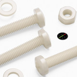 50x Natural Nylon Pan Head Machine Screws & Bolts M6 x 30 mm, Nuts & Washers