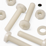 50x Natural Nylon Pan Head Machine Screws & Bolts M6 x 30 mm, Nuts & Washers