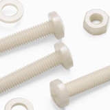 50x Natural Nylon Pan Head Machine Screws & Bolts M6 x 30 mm, Nuts & Washers