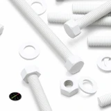 10x White PP Hex Head Plastic Screws & Bolts M8 x 100 mm, Nuts & Washers