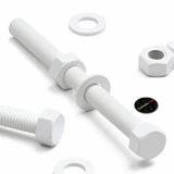 10x White PP Hex Head Plastic Screws & Bolts M8 x 100 mm, Nuts & Washers