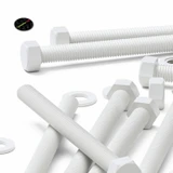 10x White PP Hex Head Plastic Screws & Bolts M8 x 100 mm, Nuts & Washers