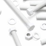 10x White PP Hex Head Plastic Screws & Bolts M8 x 100 mm, Nuts & Washers