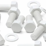 20x White PP Hex Head Plastic Screws & Bolts M10 x 20 mm, Nuts & Washers