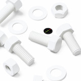 20x White PP Hex Head Plastic Screws & Bolts M10 x 20 mm, Nuts & Washers