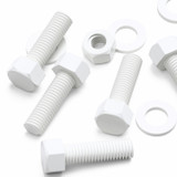 20x White PP Hex Head Plastic Screws & Bolts M12 x 40 mm, Nuts & Washers