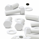 20x White PP Hex Head Plastic Screws & Bolts M12 x 40 mm, Nuts & Washers